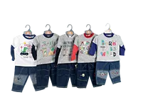 2Pcs T-shirt Denim Pants Set